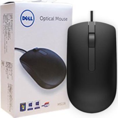 Mouse DELL MS116, optik, me kabllo USB, i zi