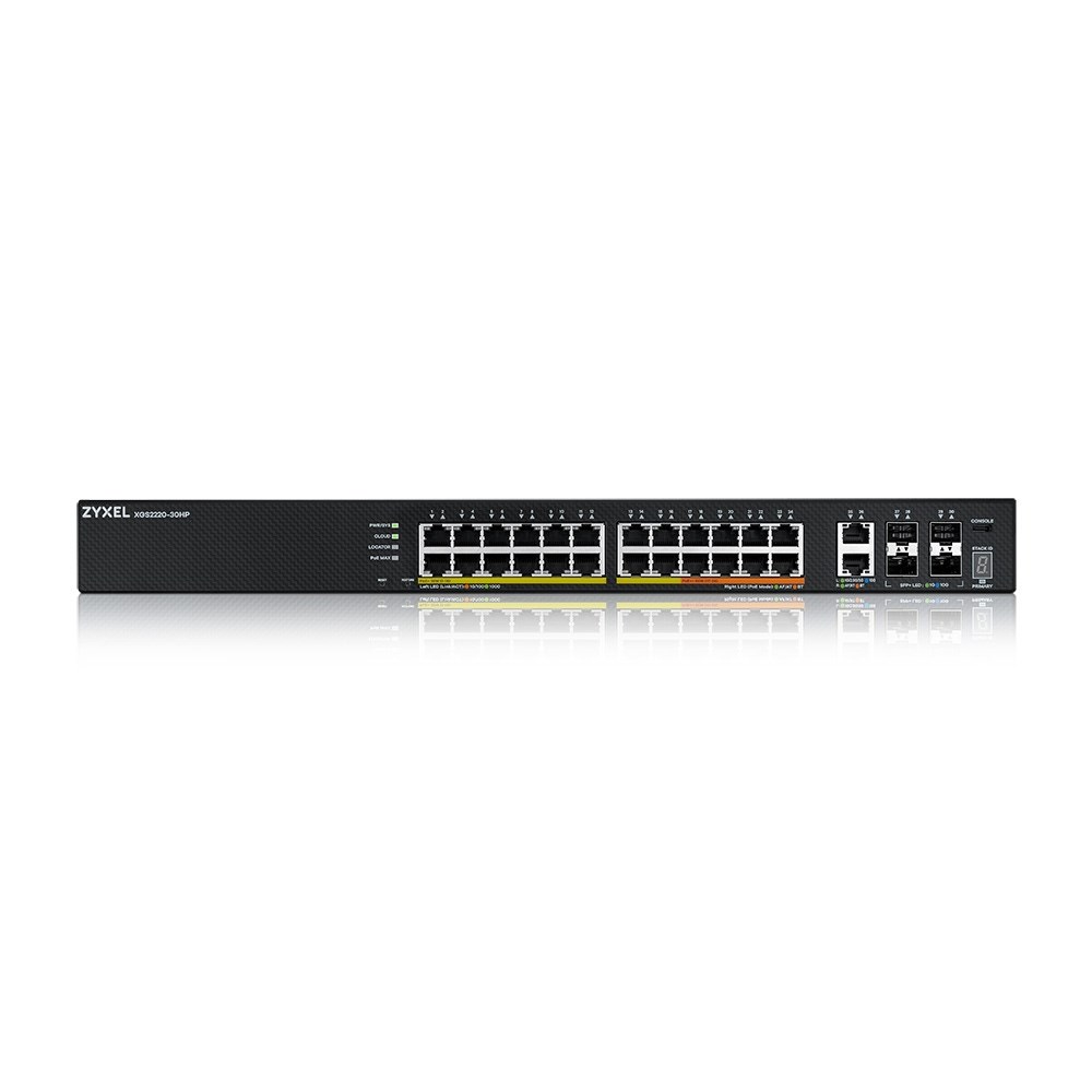 Switch Zyxel XGS2220-30HP, 24 porta Gigabit, PoE+, 10G, i zi