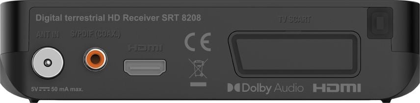 Marrës digjital Strong SRT 8208, DVB-T2, Full HD 1080p, i zi