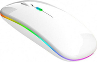 Maus wireless AK211B, RGB, Bluetooth 2.4GHz, i bardhë