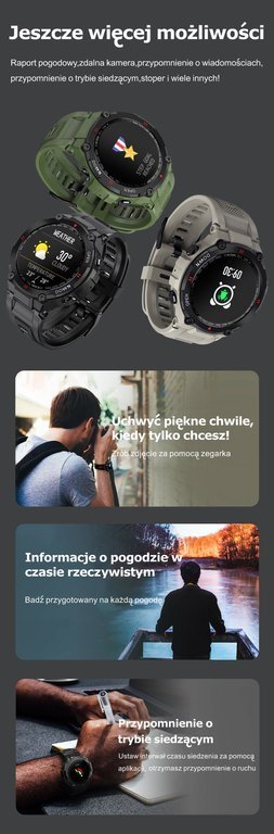 Ora inteligjente Gravity GT7-5, ekran 1.28", Bluetooth 5.0, gri me të kuqe