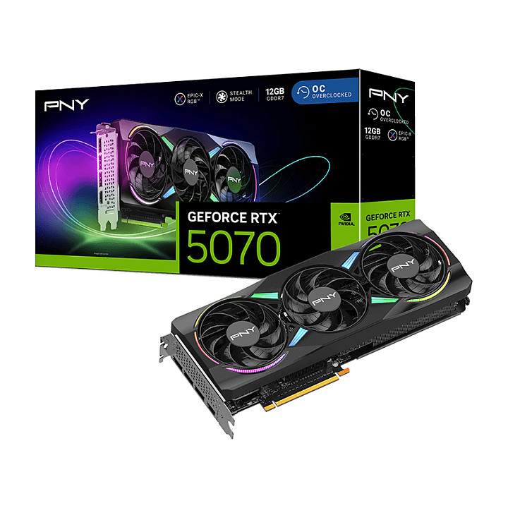 PNY RTX 5070 ARGB EPIC-X RGB OC 12GB GDDR7 - Graphics card