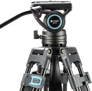 Tripod video Fotopro DV-3A, alumini, kokë fluide 360°, i zi