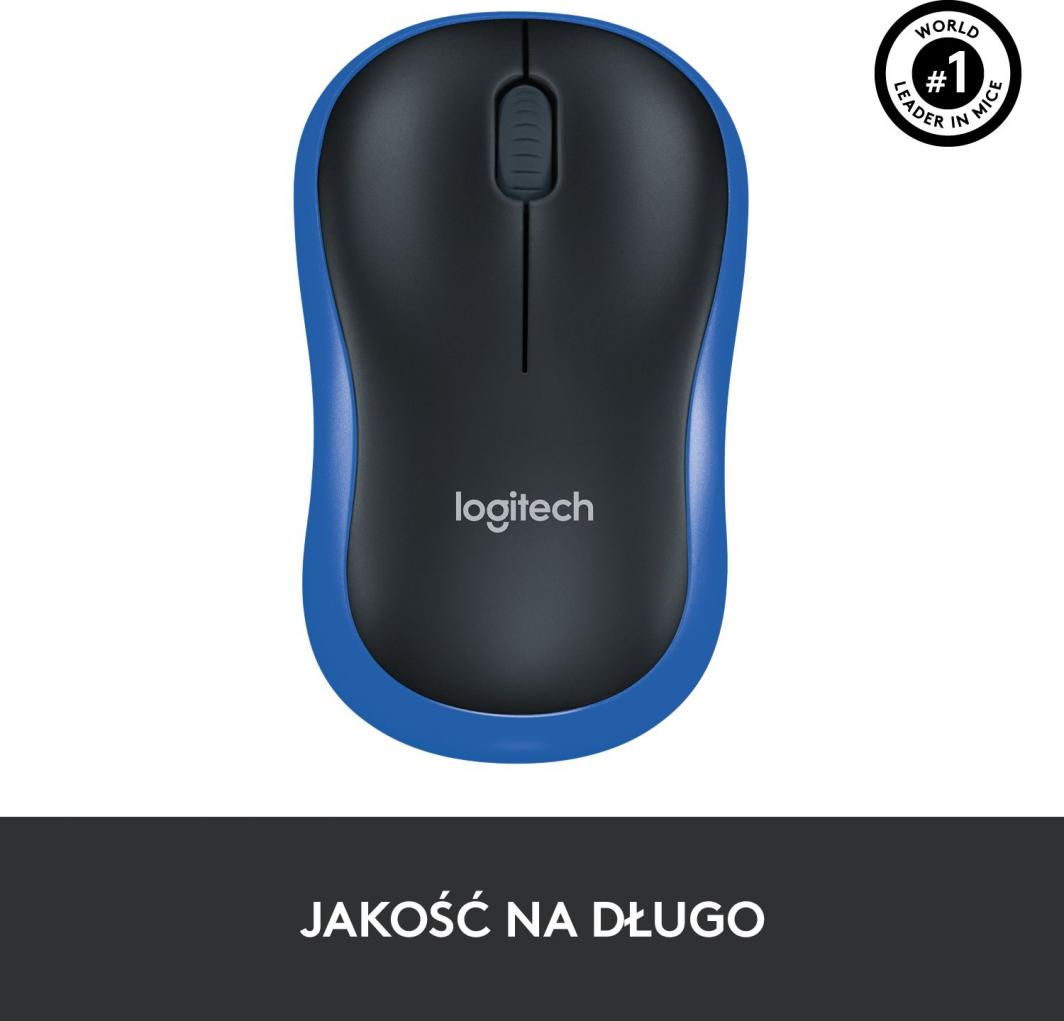 Maus Logitech M185, wireless, USB, i zi dhe i kaltërt