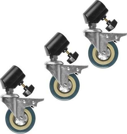 Rrota për stativ ndriçimi GlareOne Wheels, për këmbë 16–22 mm, set