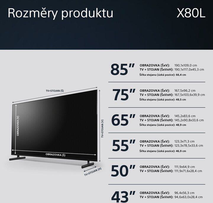 Televizor Sony Bravia KD-85X80L - 85" (215cm), 4K UHD, i zi