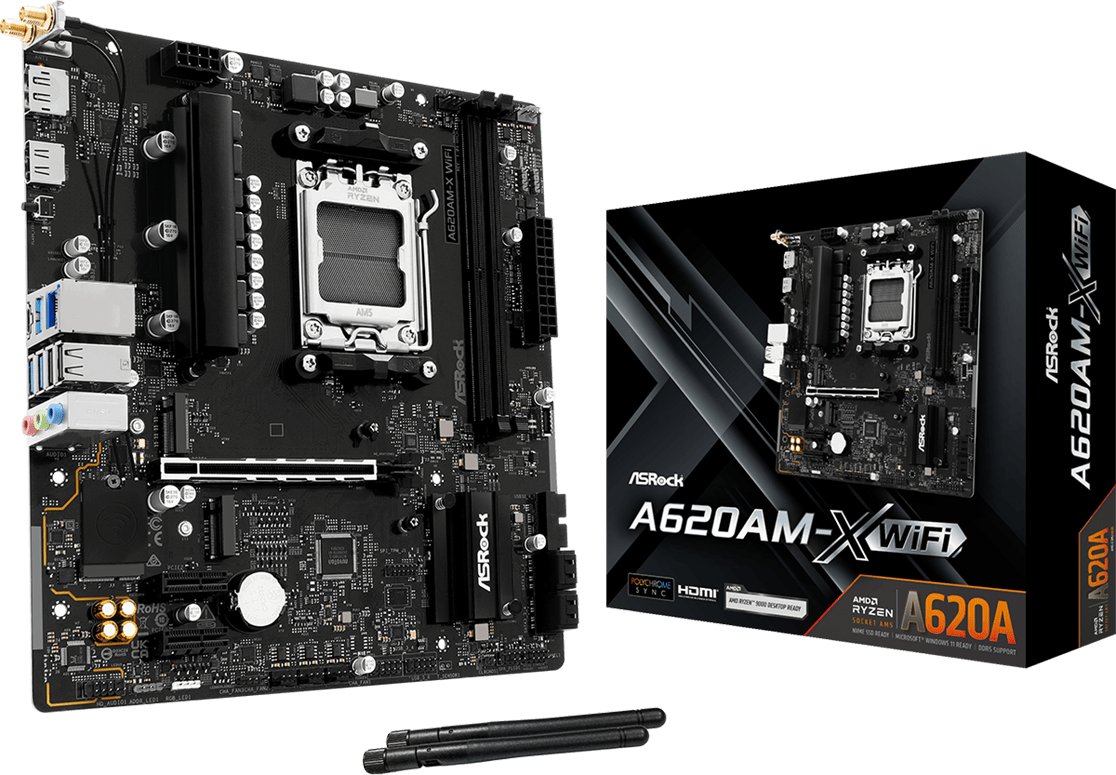 Pllakë amë ASRock A620AM-X WIFI, Socket AM5, DDR5, Wi-Fi, e zezë