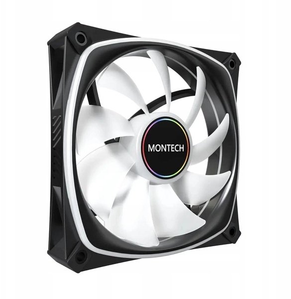 Set ventilatorësh PC Montech AX120 Pro ARGB, 120mm, PWM, 3 copë me fan hub, i zi