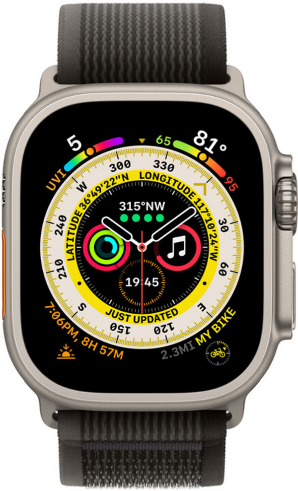 Apple Watch 49mm Band, Black/Gray Trail Loop - M/L