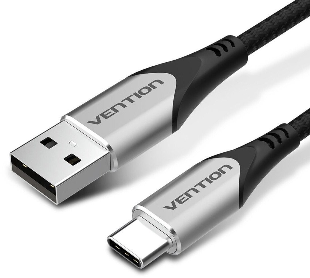 Kabllo karikimi Vention Type C USB 2.0, 3A, 2m, gri