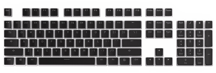 Taste Endorfy KC104, 104 copë, PBT, të zeza