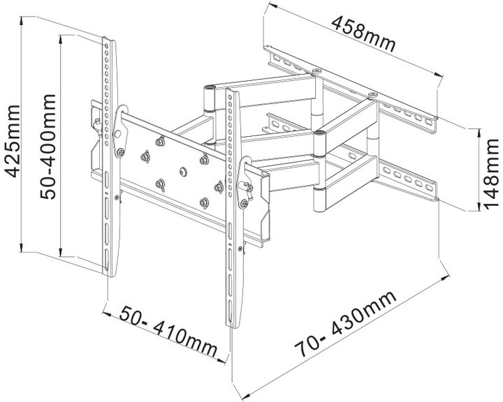 Mbajtës për TV 30"-50" STELL SHO 2050 SLIM - E zezë