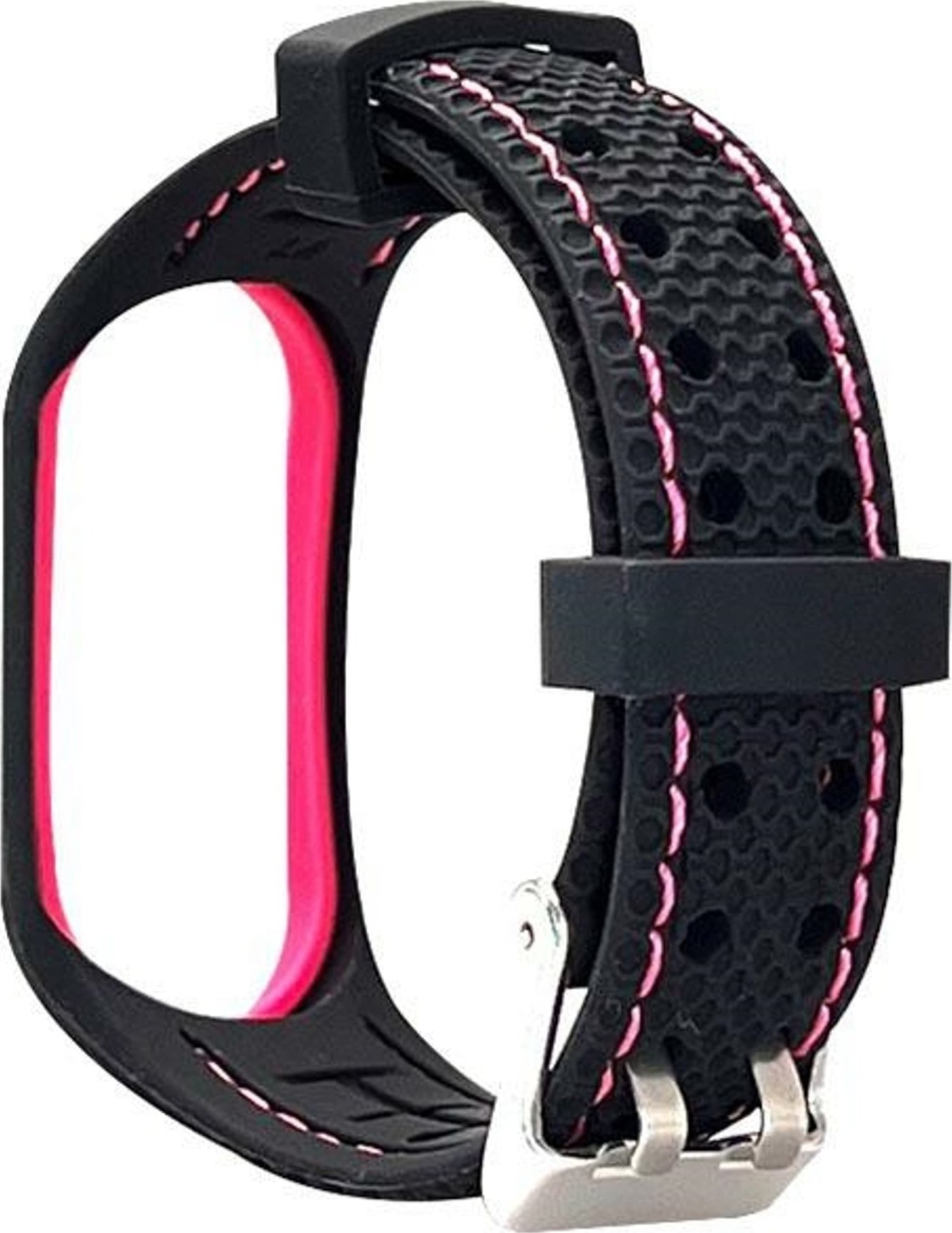 Ремен Beline Strap за Xiaomi Mi Band 5 6, спортски силикон, црно розов