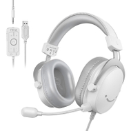 Kufje gaming Fifine H9, 7.1 Surround, USB 3.5mm, të bardha