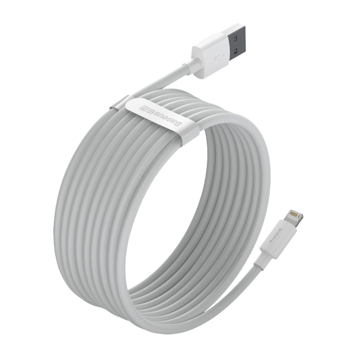 Kabllo USB Baseus Lightning, 2x USB A, 1.5 m, e bardhë