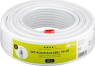 Kabull koaksial antene Goobay, 25 m, 90 dB, i bardhë