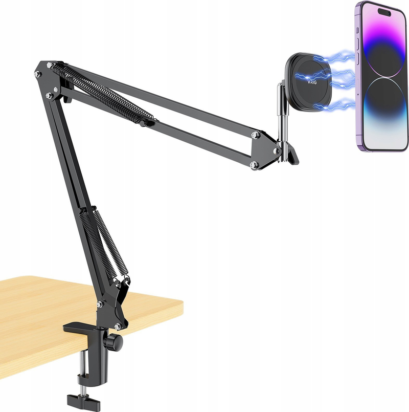 Magnet MagSafe Vrig Mg 09, dorezë dhe tripod për smartphone, i zi