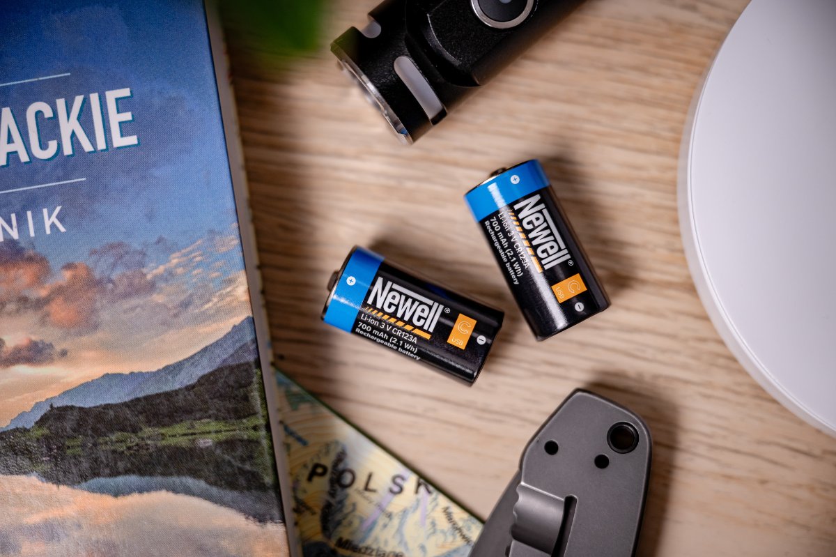 Bateri e rikarikueshme Newell CR123A USB-C, 700 mAh, set 2 copë