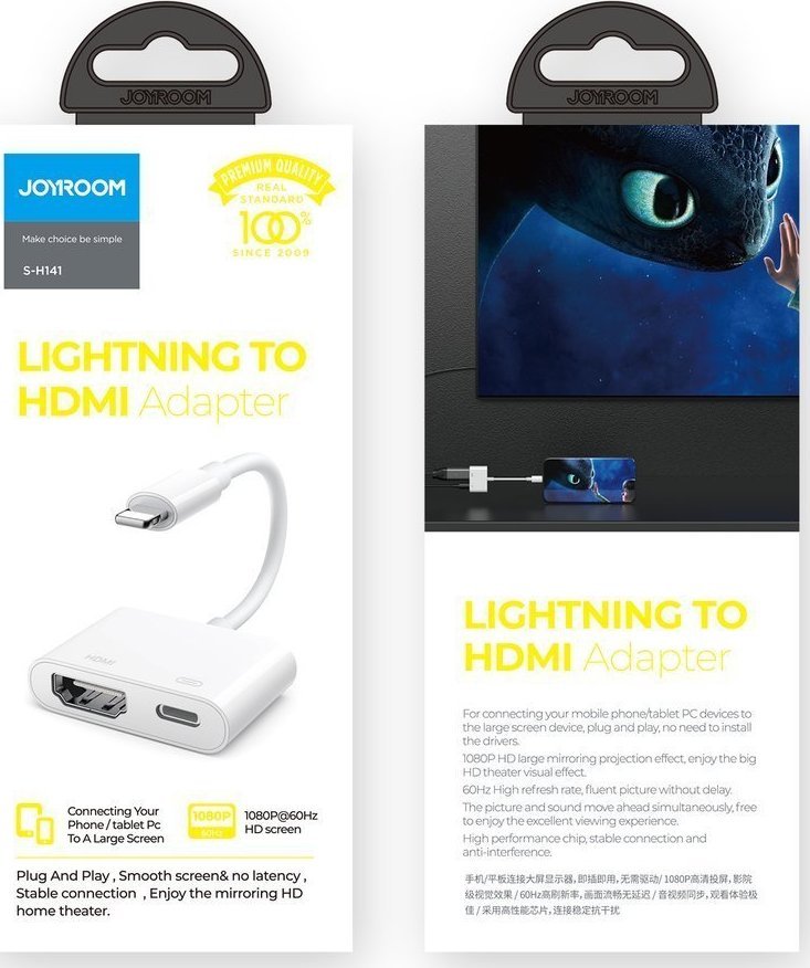 Adapter USB Joyroom S-H141, USB-C në HDMI, port USB-C, i bardhë