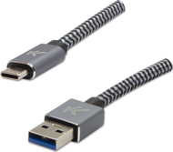 Kabllo USB Logo USB A në USB C, 1m, 5Gb/s, zi gri