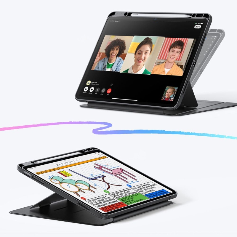 Mbrojtëse magnetike ESR Flip (Pencil Holder), për iPad Air 13 inch (2024/2025/2026), e zezë