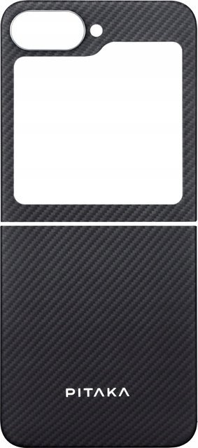 Kapak telefoni Pitaka MagEZ Case 5 për Samsung Galaxy Z Flip 6, aramid, mbështetje MagSafe, i zi gri