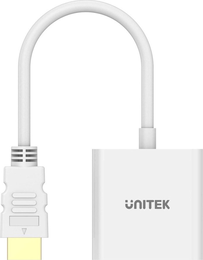 Adapter video Unitek HDMI në VGA, Full HD 1080p, 60Hz, i bardhë
