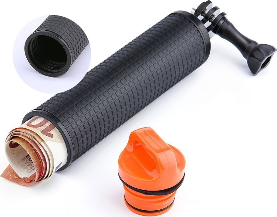 Dorezë notuese EasyPix GoXtreme Floating Grip, për kamera aksion, me rrip dore, e zezë portokalli