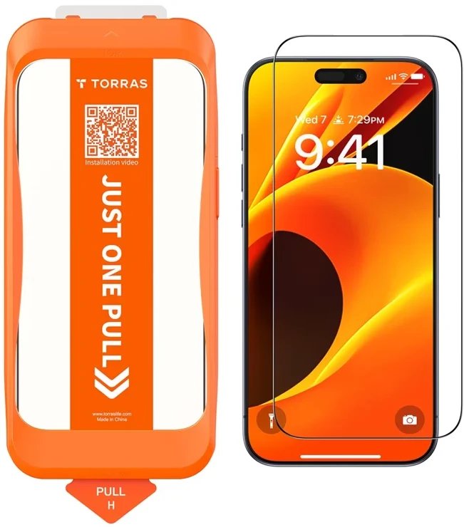 Заштита за екран Torras Install the Master Series, за iPhone 17 Air, зацврстено стакло, проѕирно