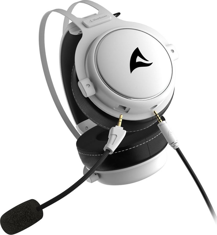 Kufje gaming Sharkoon Skiller SGH50, Hi-Res, me mikrofon të shkëputshëm, të bardha