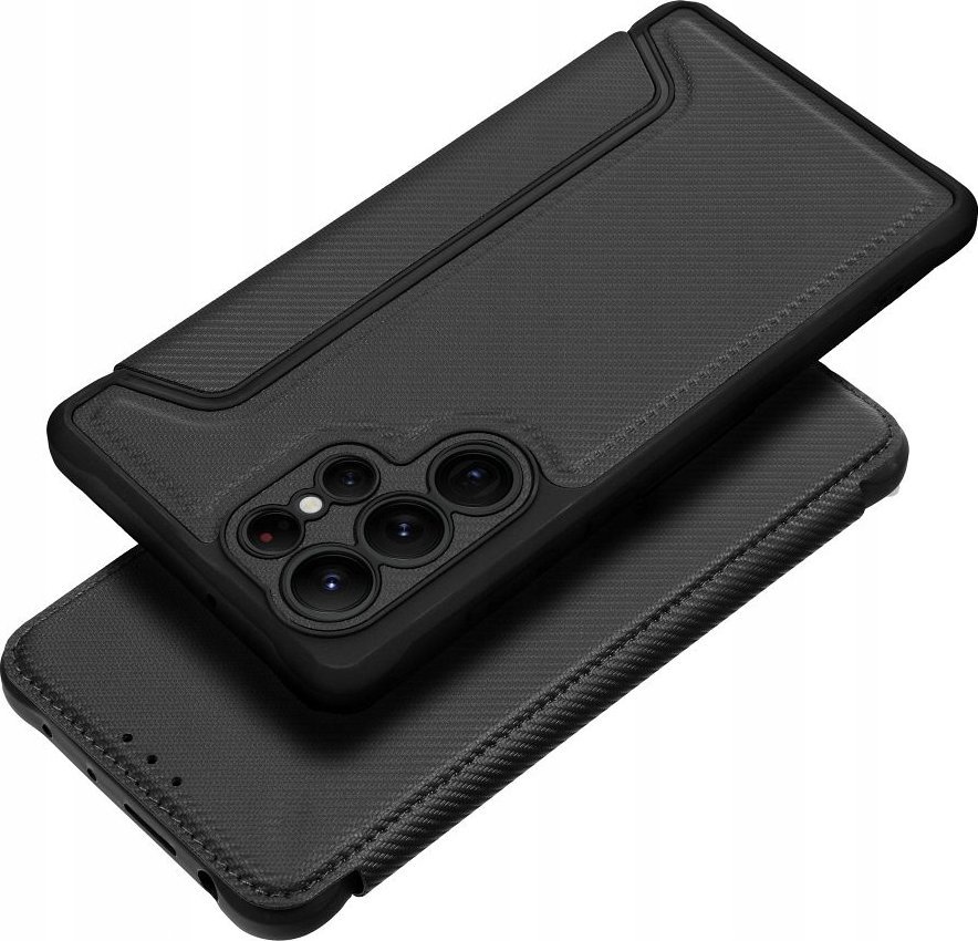 Këllëf libror Razor për Samsung Galaxy A35 5G, mbyllje magnetike, xhep për kartela, ngjyrë e errët