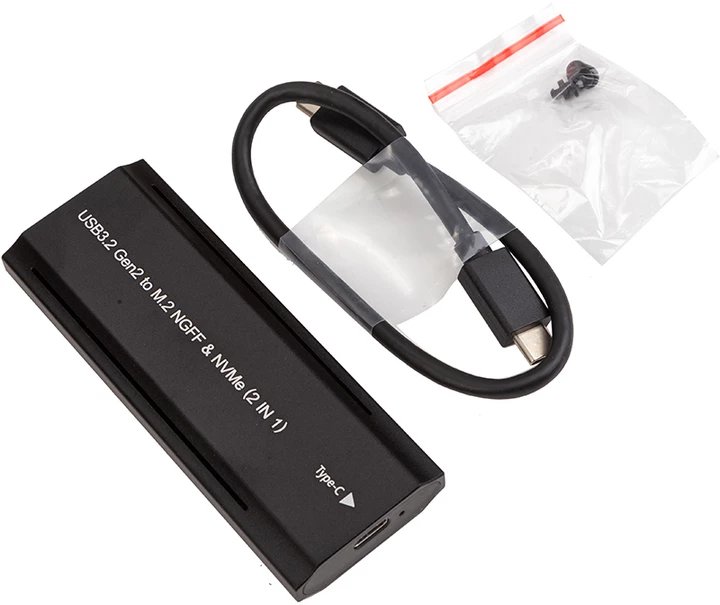 Kuti eksterne për SSD M.2 PCIe NVMe, USB 3.2 20Gbps, RGB, argjendtë