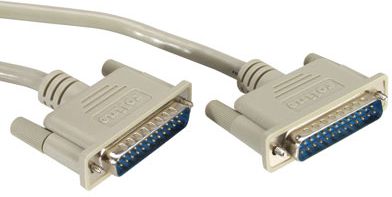 Kabllo printeri Roline 25 pin mashkull mashkull, 1.8m, gri