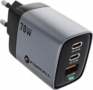 Karikues rrjeti Forcell F-Energy GaN III VT-37, 70W, 3 porta USB, gri