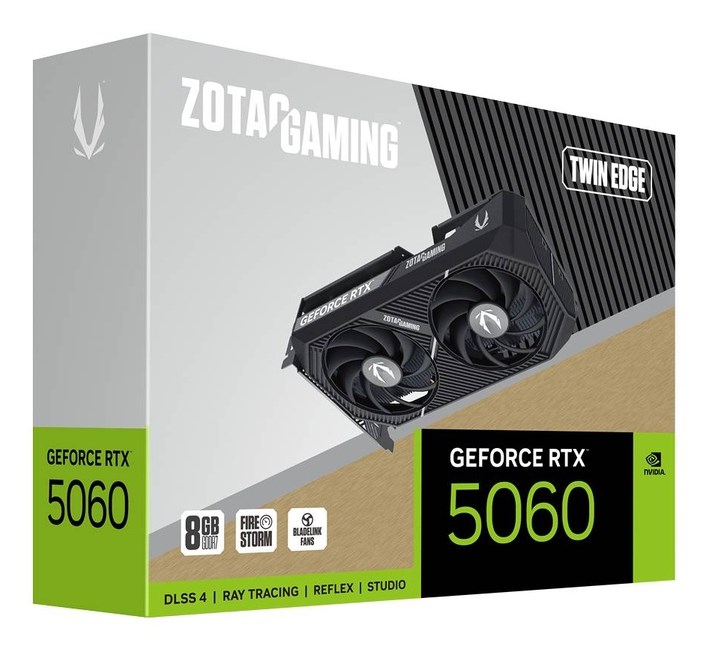 Kartë grafike ZOTAC Gaming GeForce RTX 5060 Twin Edge, 8GB GDDR7, PCIe 4.0, e zezë