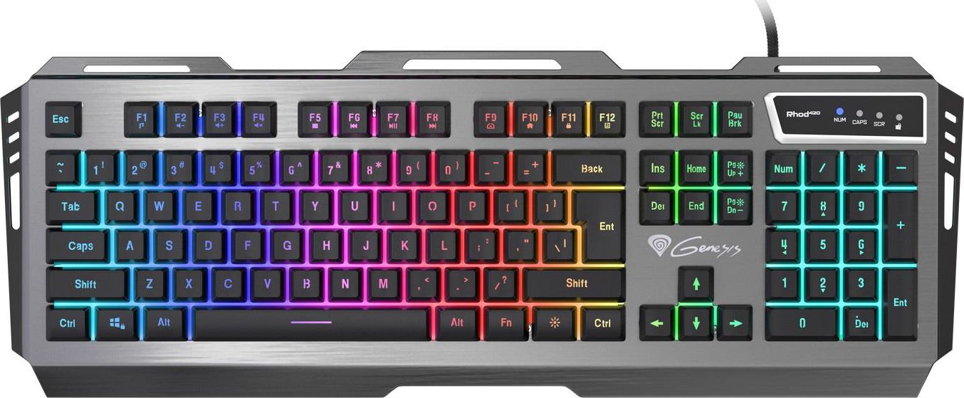 Tastierë gaming Genesis Rhod 420 RGB, membranore, ndriçim RGB, e zezë