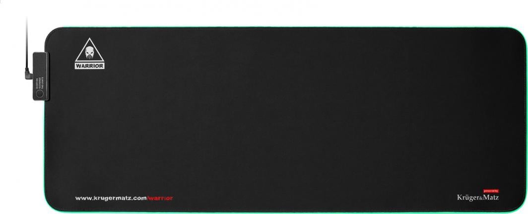 Mousepad Kruger&Matz Warrior, LED, XXL, pëlhurë, i zi