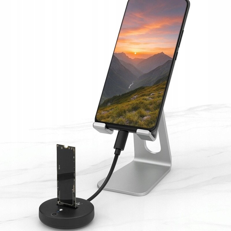 Docking station për SSD Techly I-CASE USB3-QUICKTY, M.2 SATA NVMe, USB C 10Gbps, i zi