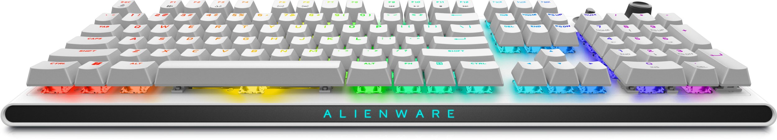 Tastierë gaming Alienware Tri-Mode AW920K, tri-mode USB RF Bluetooth, pa kabllo, e bardhë