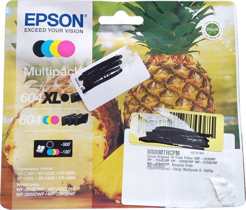 Kartutxhe boje Epson 604XL, set 4 copë, rendiment i lartë, shumëngjyrëshe