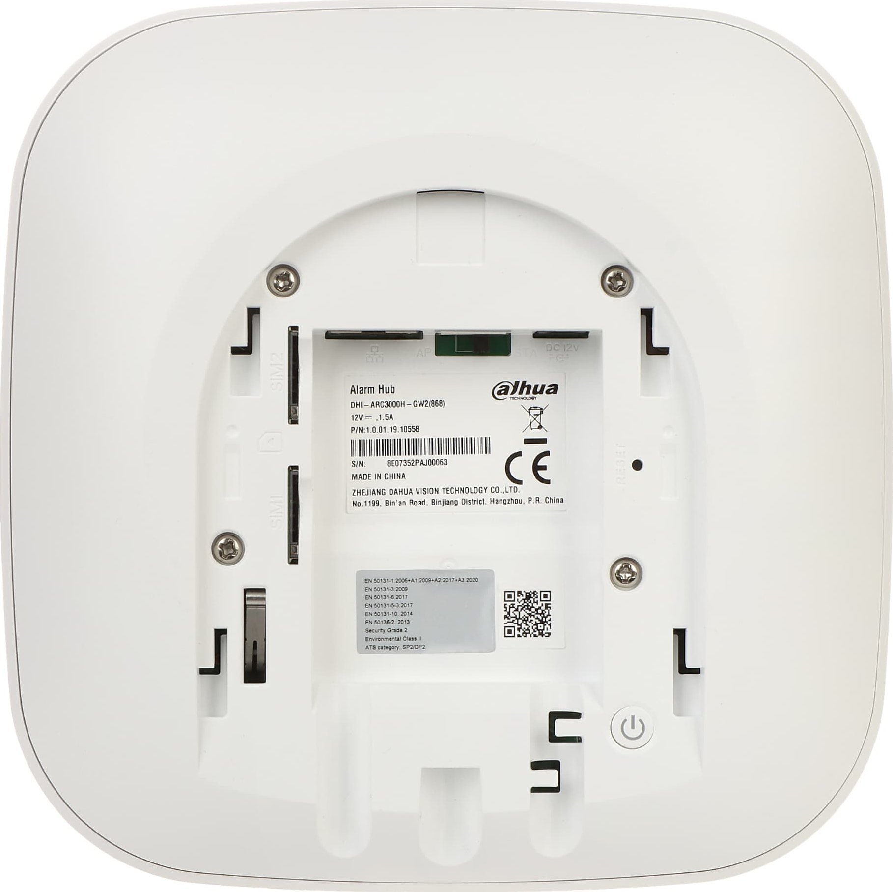 Panel alarmi Dahua ARC3000H GW2, 150 zona wireless, LAN Wi Fi GSM, i bardhë