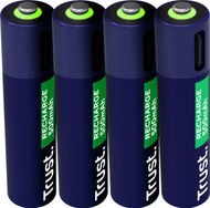 Bateri të rikarikueshme Trust 25671 AAA, USB C, set 4 copë
