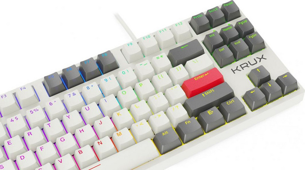 Tastierë Krux Atax PRO, RGB, Gateron Yellow (KRX0110), e bardhë