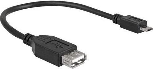 Adapter USB OTG Goobay, USB‑A grua në Micro‑USB B mashkull, 0,2 m, USB 2.0, i zi