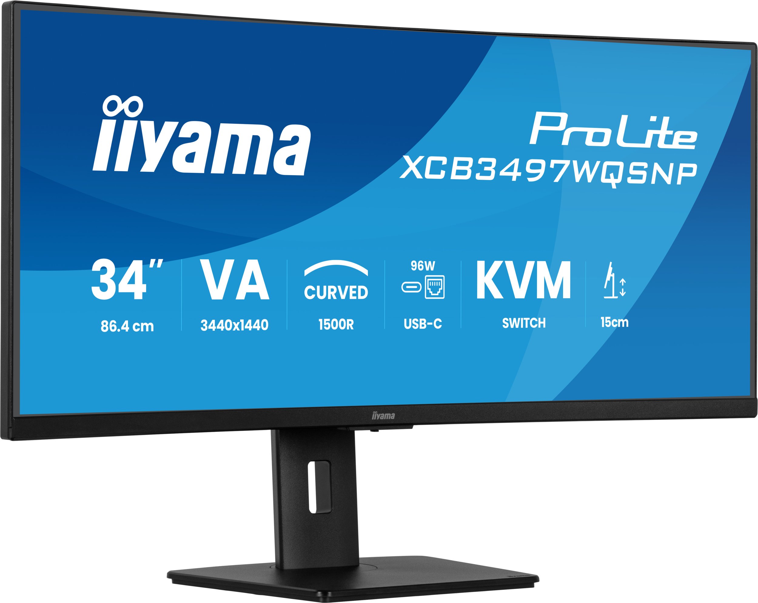 Monitor iiyama ProLite XCB3497WQSNP B1, 34" UltraWide QHD, LED, i zi