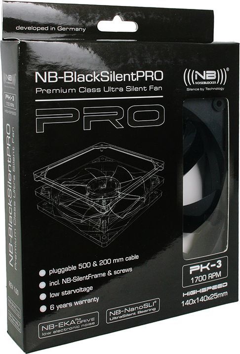 Ftohës Noiseblocker BlackSilent Pro PK3, 140 mm
