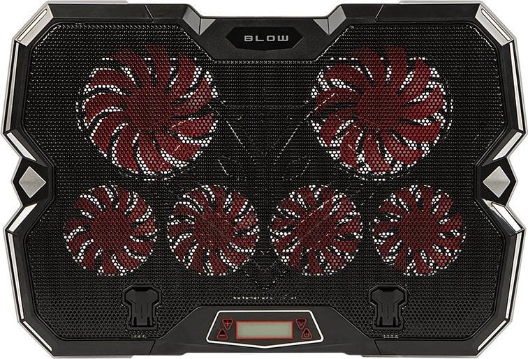 Stendë ftohëse për laptop Blow 66-366, 6 ventilatorë, ndriçim RGB, e zezë