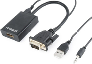 Adapter AV Gembird D-Sub (VGA) - HDMI + USB-A + fole 3,5 mm e zezë (A-VGA-HDMI-01)