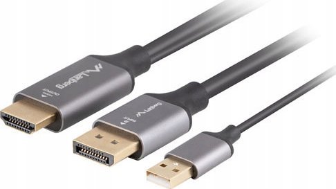 Kabllo HDMI në DisplayPort Lanberg, 4K 60Hz, 1.8m, e zezë
