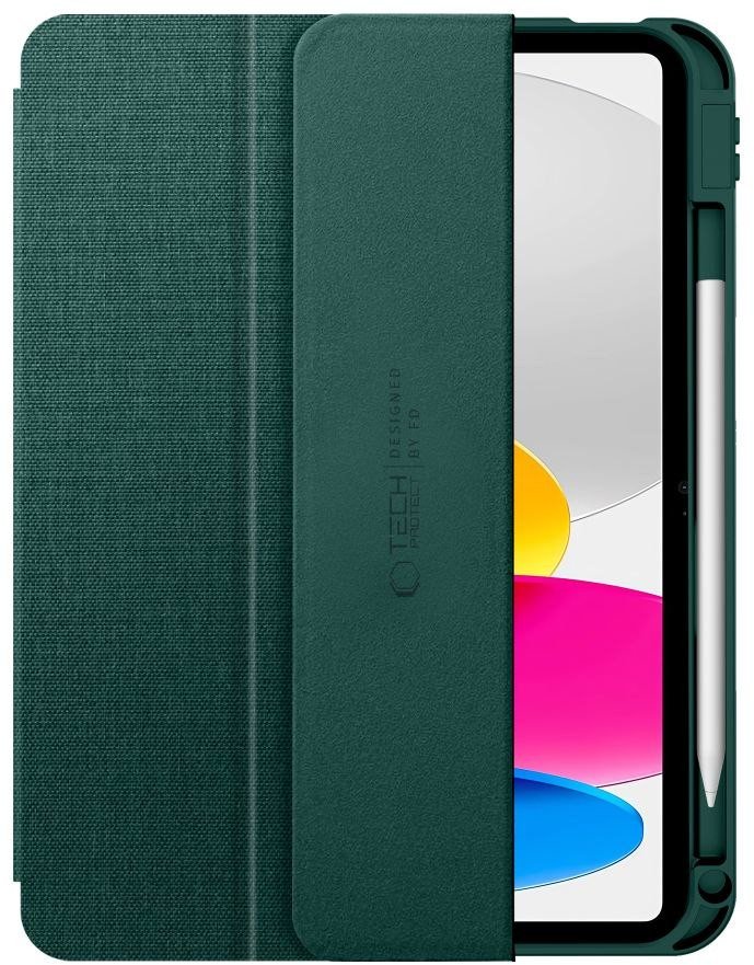 Kopertinë Tech Protect SC Pen Canvas për iPad 10.9" 2022 dhe 11" 2024, me mbajtës Apple Pencil, moss green